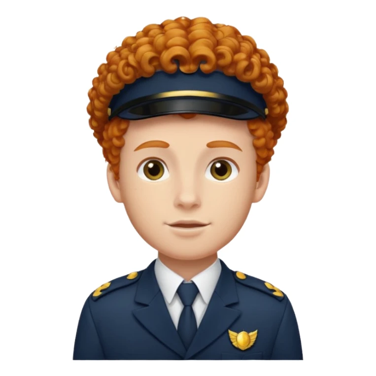 bellboy face big curly hair ginger sticker
