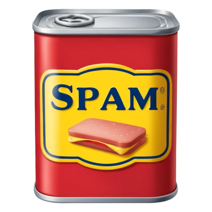 A can of classic “SPAM” (rectangular shaped can like the way spam is shaped) sticker