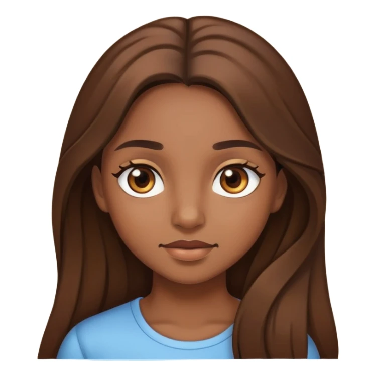 a girl with brown eyes and long brown hair sticker