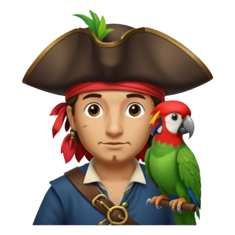 pirate and parrot sticker