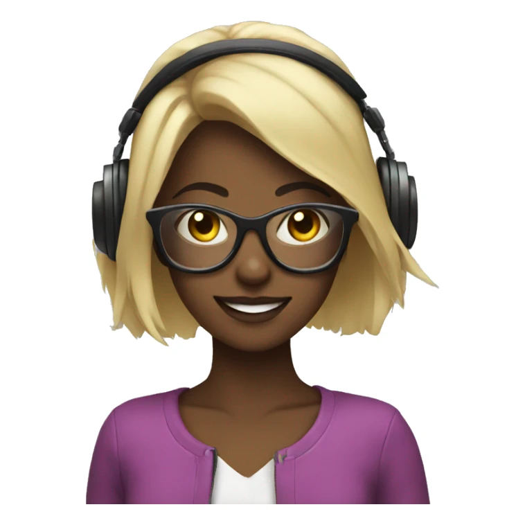 Girl with glasses DJing sticker