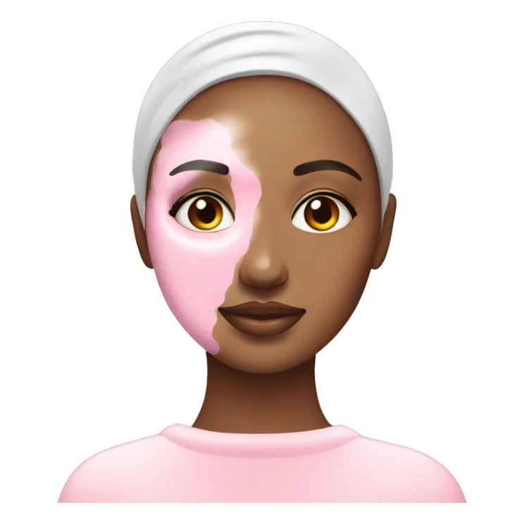 Woman applying pink skincare on face spa sticker