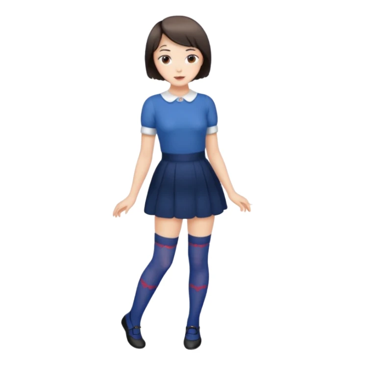 girl with short hair in stockings sticker