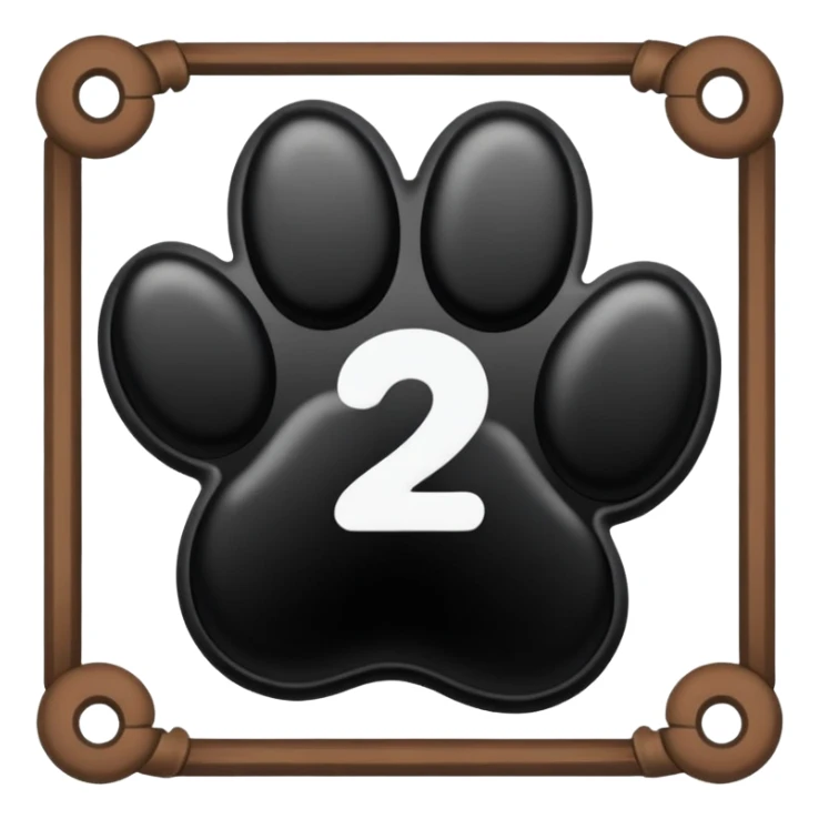 puppy paw print with number 12 inside and a border sticker