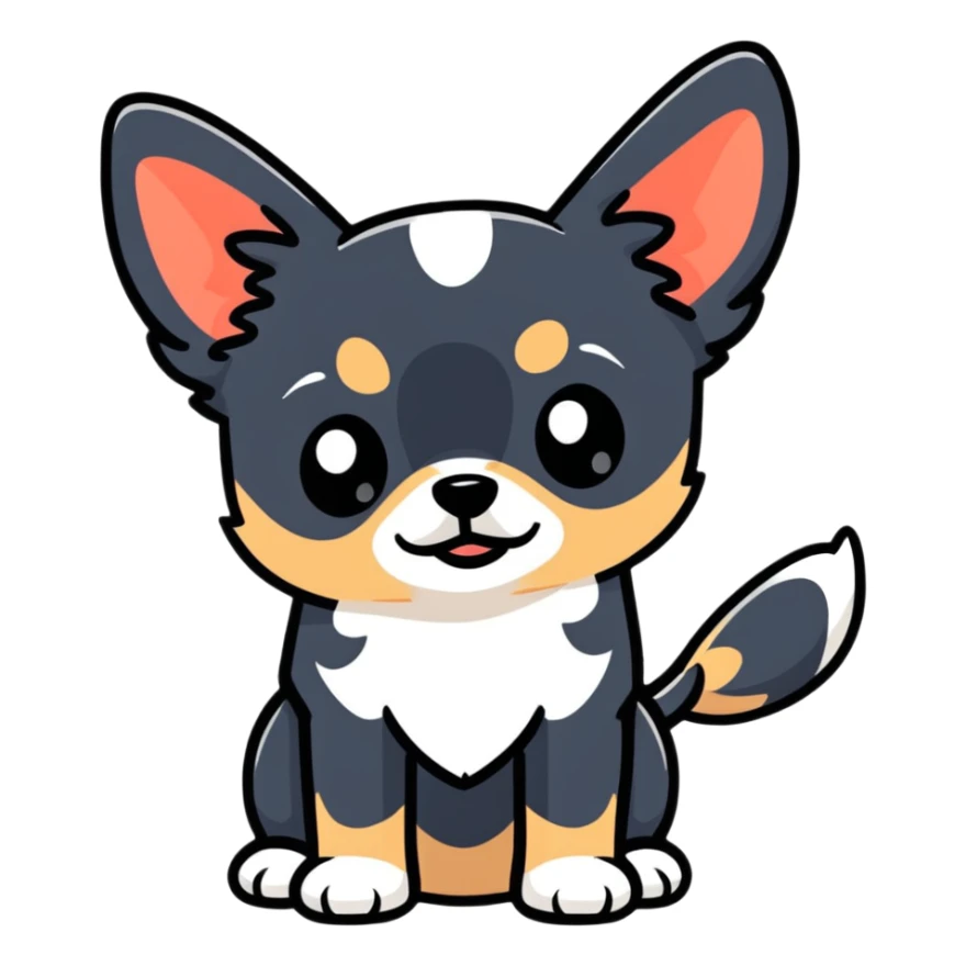 sad Chihuahua puppy with downturned expression sticker