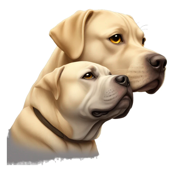 Grey American bully and golden Labrador hug sticker