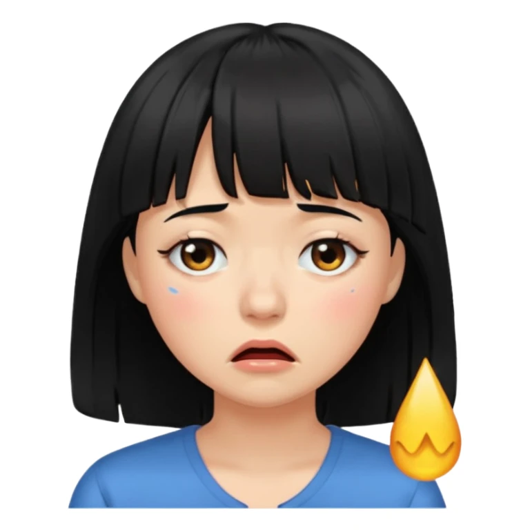 Mulher cabelo preto de franja chorando sticker