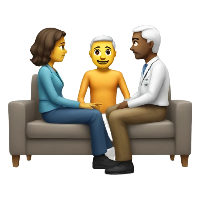 psychologist listening to a patient on a sofa sticker
