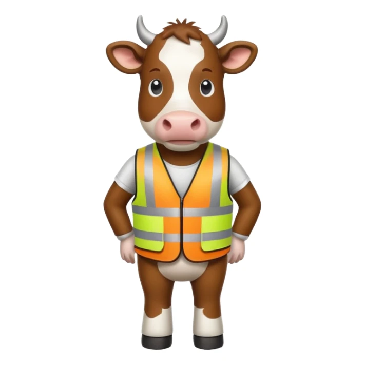 Cow in hi ves vest sticker