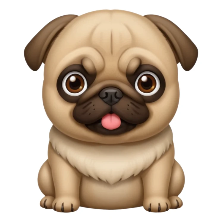 Pug fofo com pote de ração sem nada dentro sticker