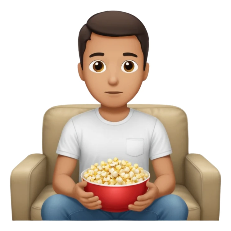 
A man sitting on a sofa in a room enjoying a movie sticker
