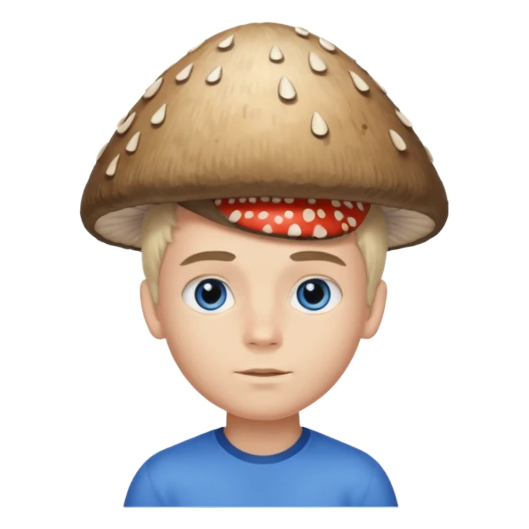 make a white American boy with blue eyes long eyelashes huge huge head in the shape of a triangle and mushroom hair a bit of a unibrow wanna be fluffy hair but is straight and tiny Bodie sticker