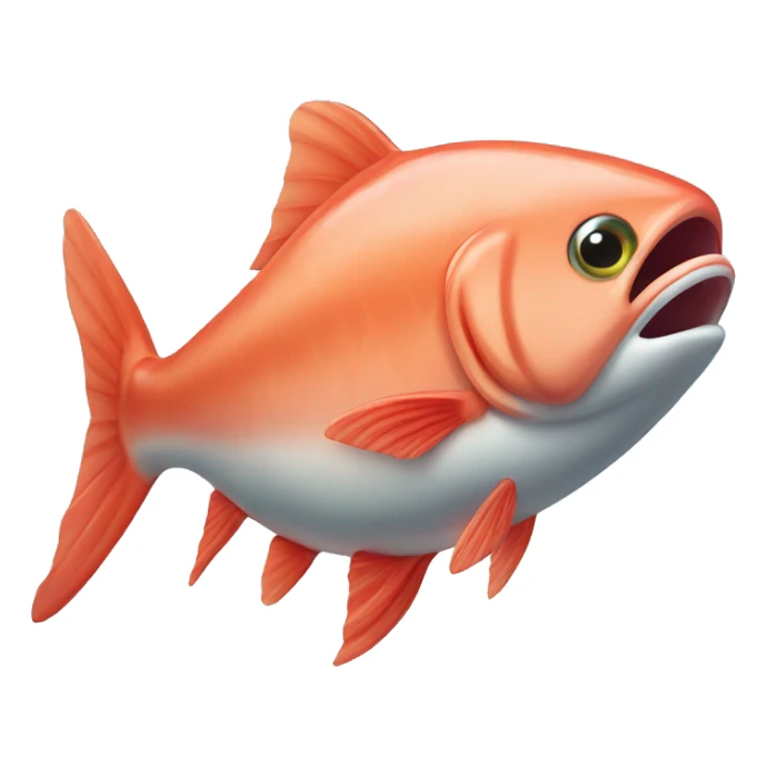 cute salmon fish as superhero sticker