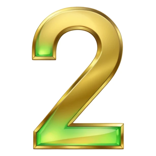 number 7 in golden and green shadows sticker
