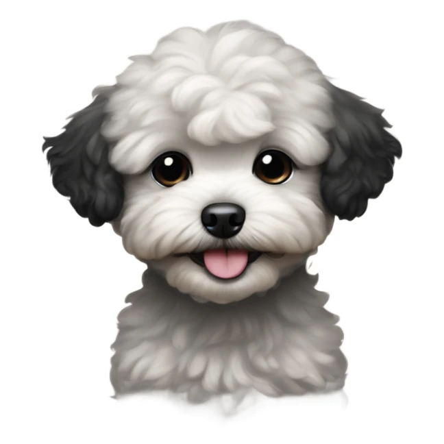 maltipoo black puppy eyes closed happy laughing  sticker