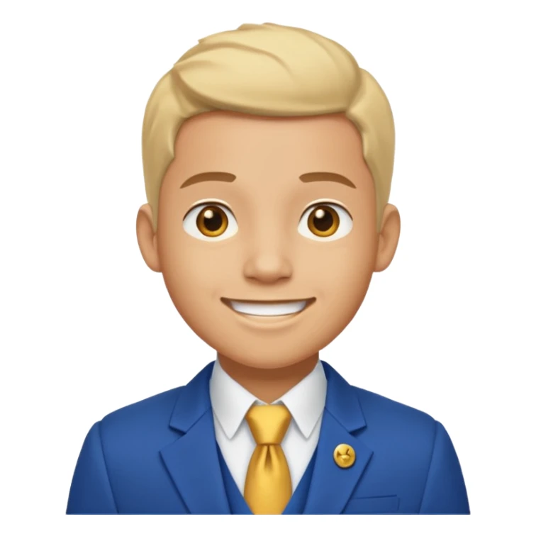 i need an image of a man named clyde who provides basic credit reports. wears a blue blazer with gold button and open necked white shirt  sticker