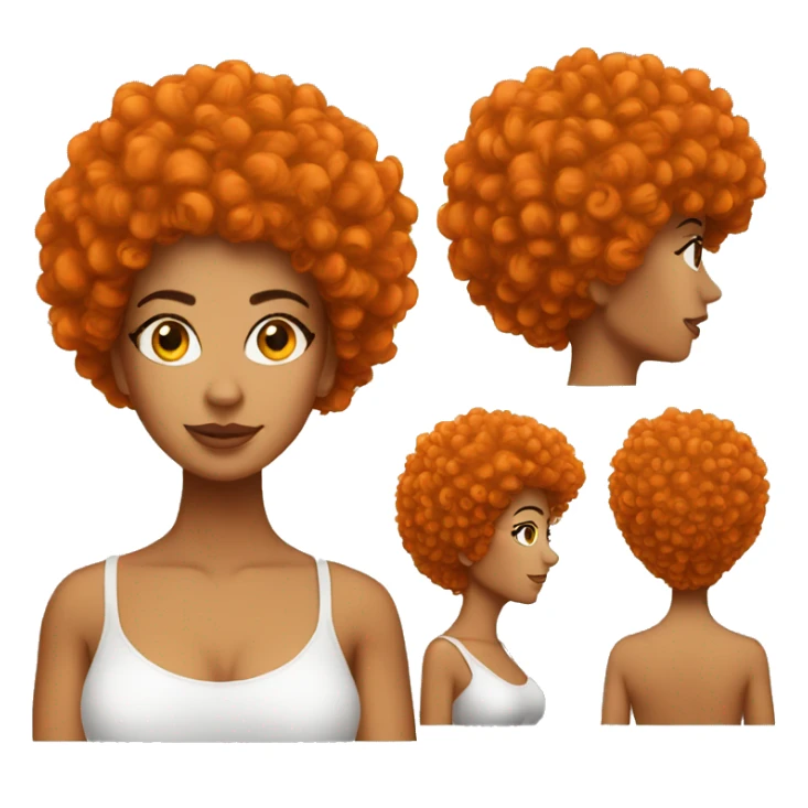 Sassy latina woman with orange afro sticker