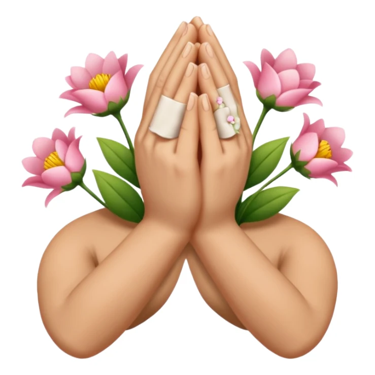 Praying hands and flowers feel better soon  sticker
