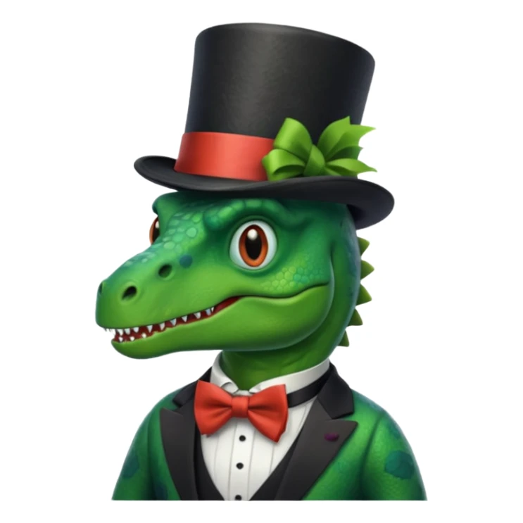 Dinosaur with with tophat and bow tie  sticker