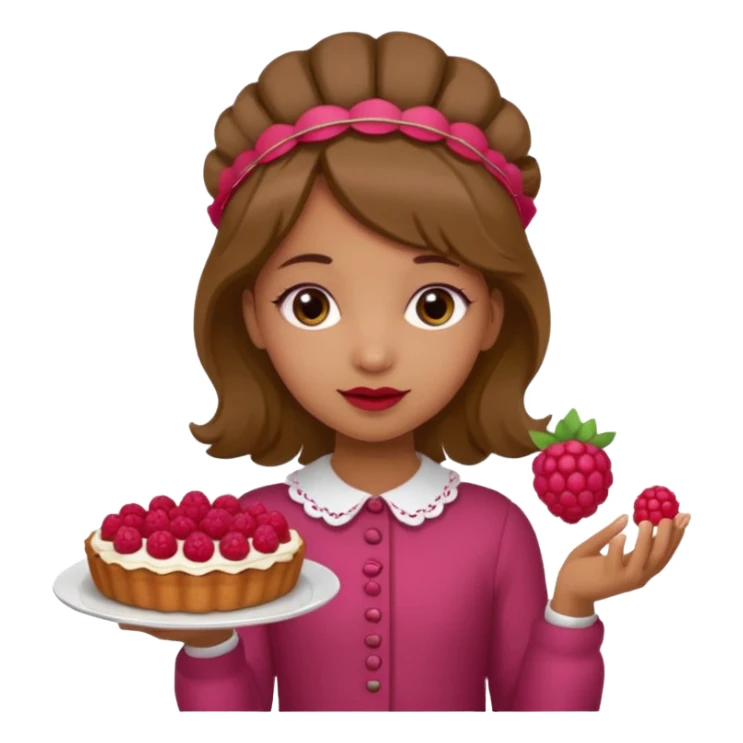Raspberry torte human full body and legs girl with a raspberry barrette on her head sticker