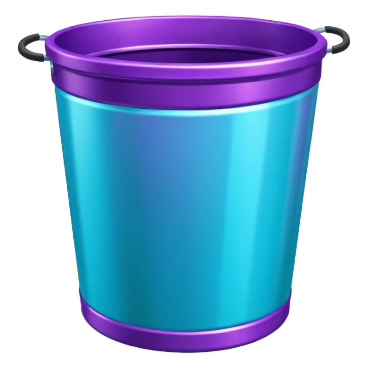 Glitter Purple and Cian  metal rubbish bin officer sticker