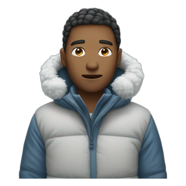 person who is cold with snow  sticker