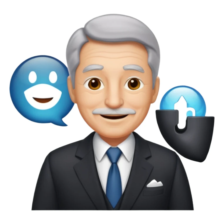 happy old boss in his office sticker