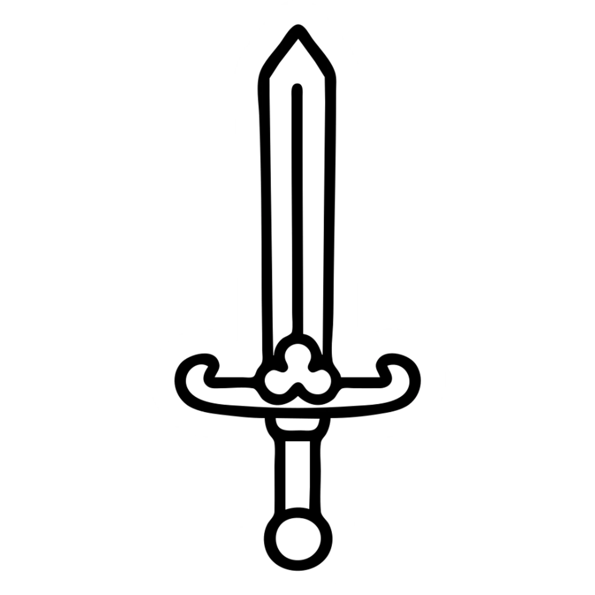 Simple golden sword outline, fantasy blade with decorative hilt sticker