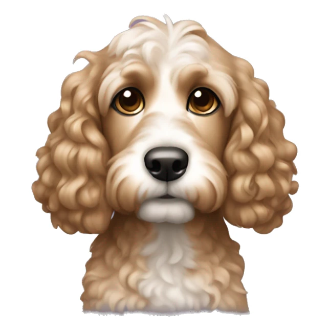 cockapoo with light brown hair and wavy hair sticker