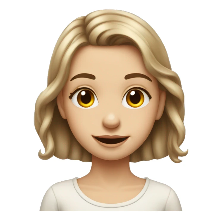 slavic girl with hazel eyes makeup smiling with teeth stands in profile sticker