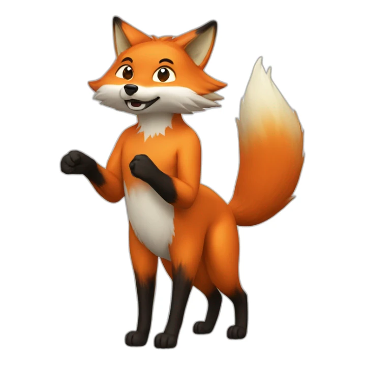 fox with fan of 9 tails at back sticker