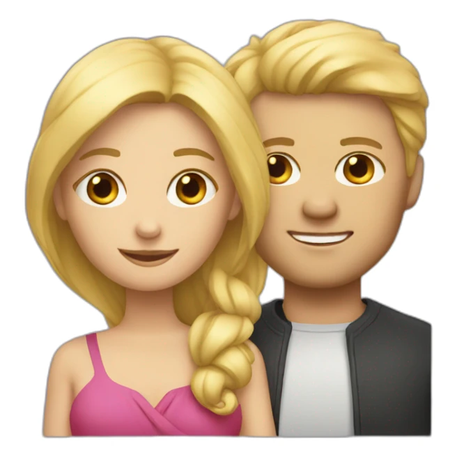 blond man and woman couple sticker