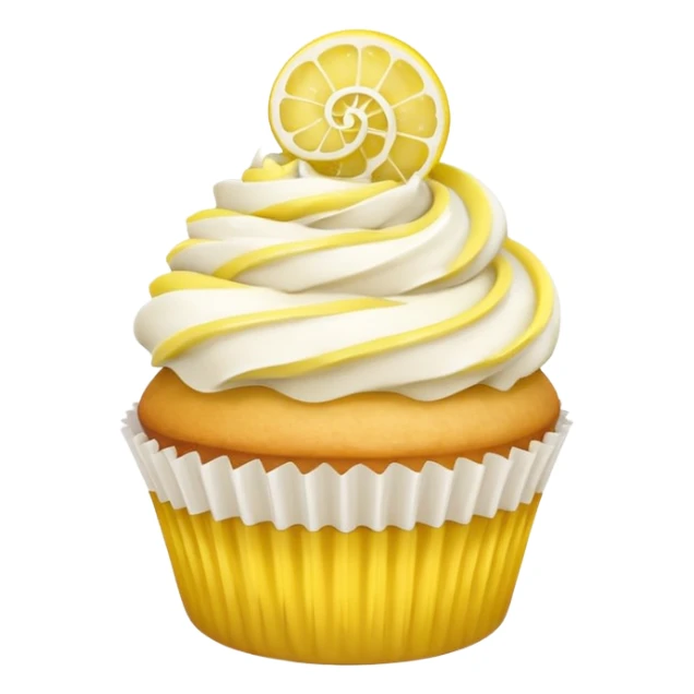 lemon cupcake with a swirl of frosting sticker