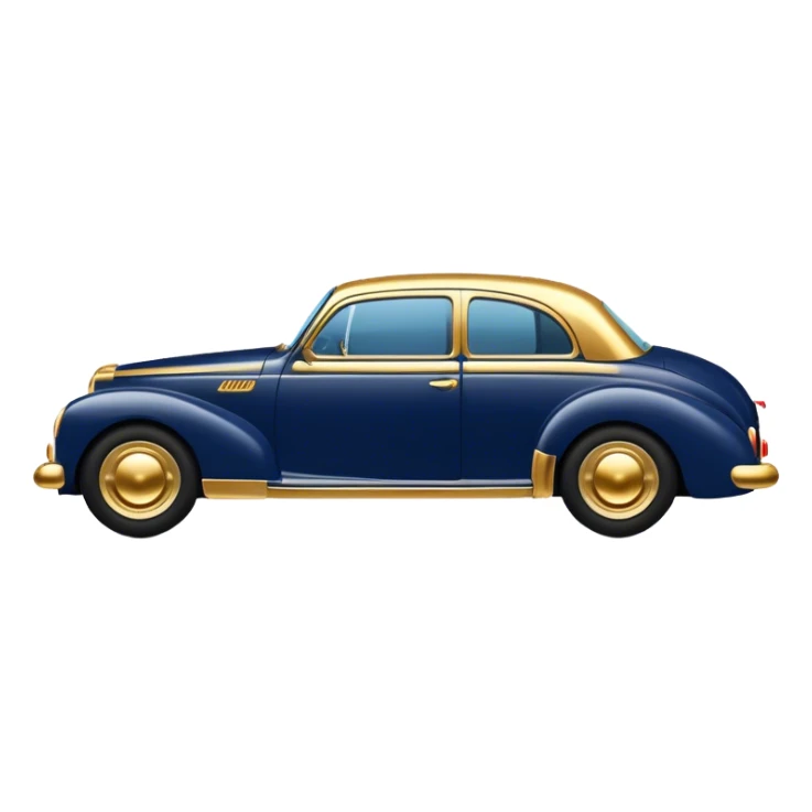Navy blue car with gold accents  sticker