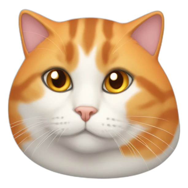 orange and white chubby cat which looks like a glock sticker