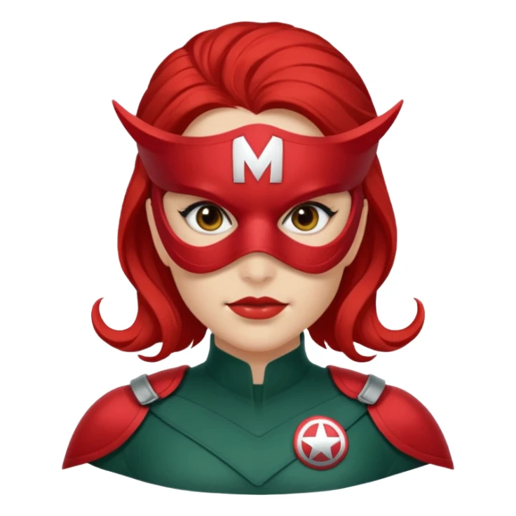 woman wearing Hydra Marvel mask and uniform sticker