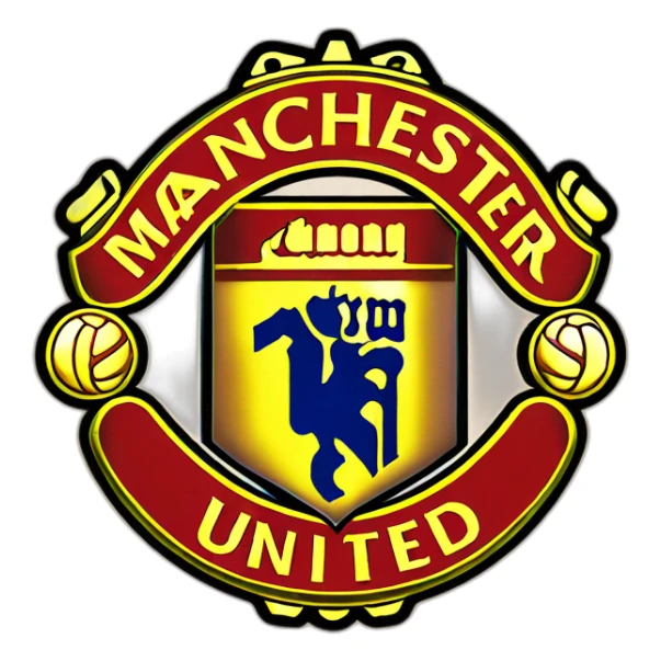 manchester united logo fusion with real madrid logo sticker