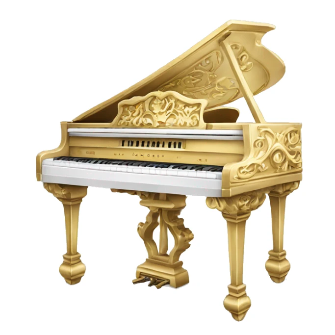 White and gold rococo piano sticker