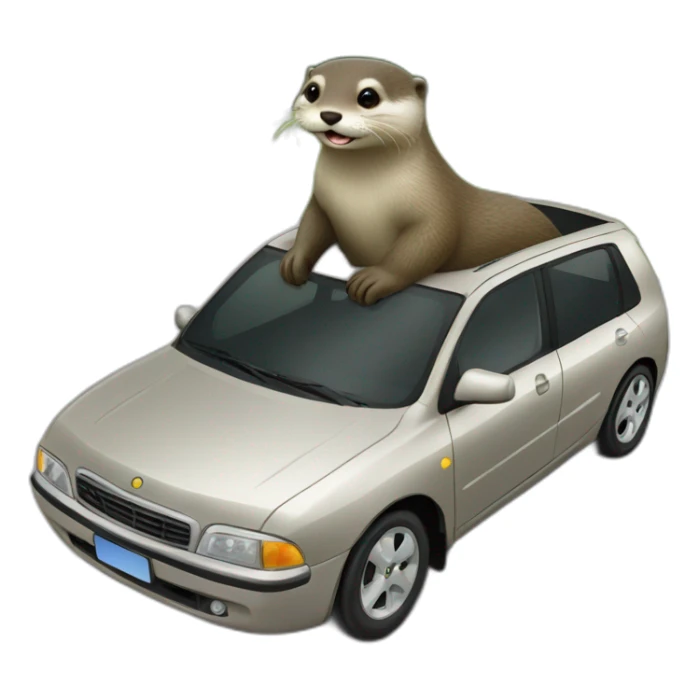 Loutre sur voiture sticker