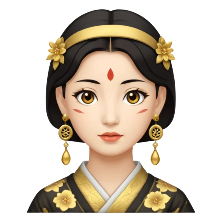 ancient japanese woman with earrring sticker