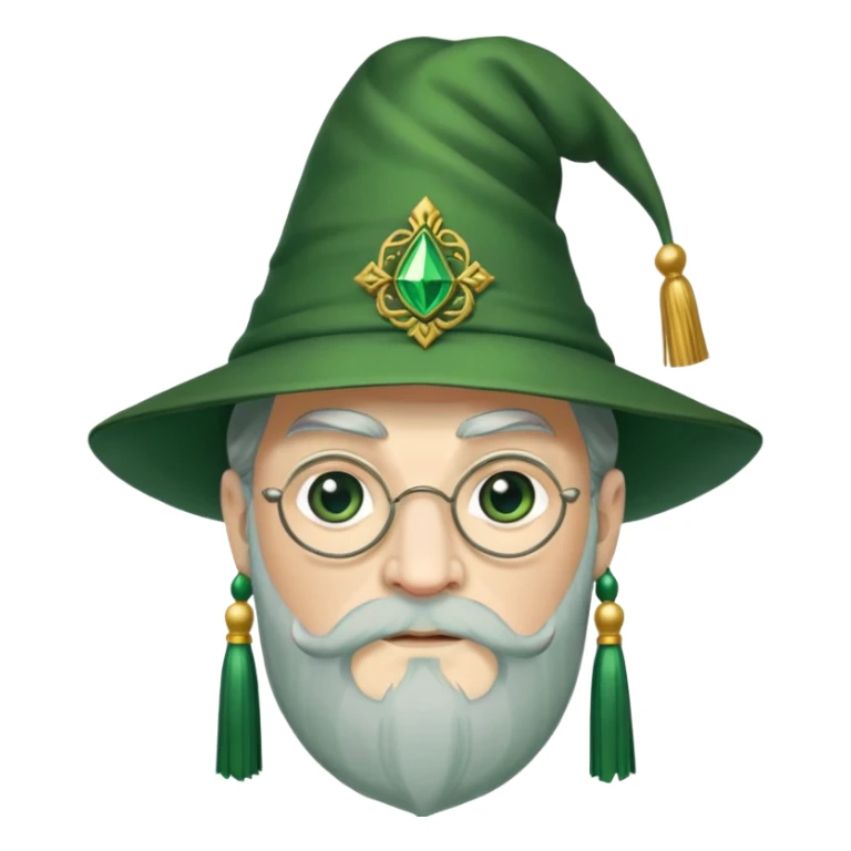 albus dumbledore from harry potter with green dumbledore headmaster tassel hat and decorative motifs sticker