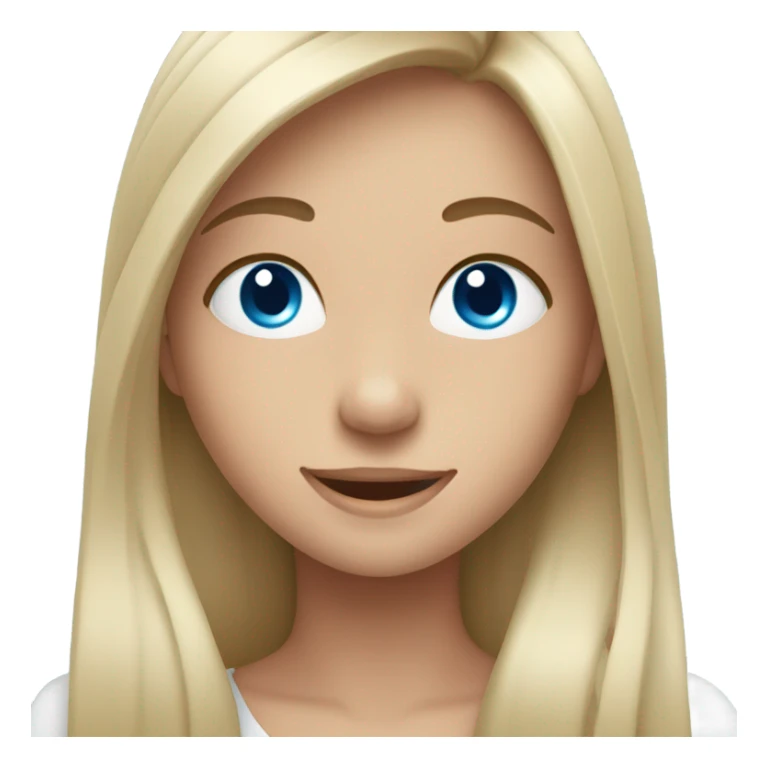 happy girls with long hair with blue eyes sticker