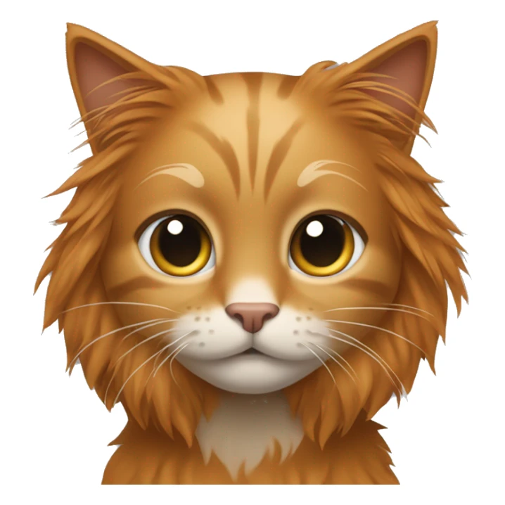 Cat with long hair with left side of the face ginger and right side gray. Also left year is ginger and right is grey. sticker