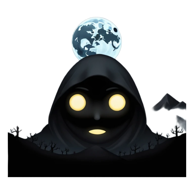 dark and eerie scene, the entire world covered in darkness. The sky is deep black with no stars or light, no moon, no glow just total void and silence. The atmosphere feels ominous and unsettling, as if darkness has swallowed everything. No characters, no visible light sources sticker