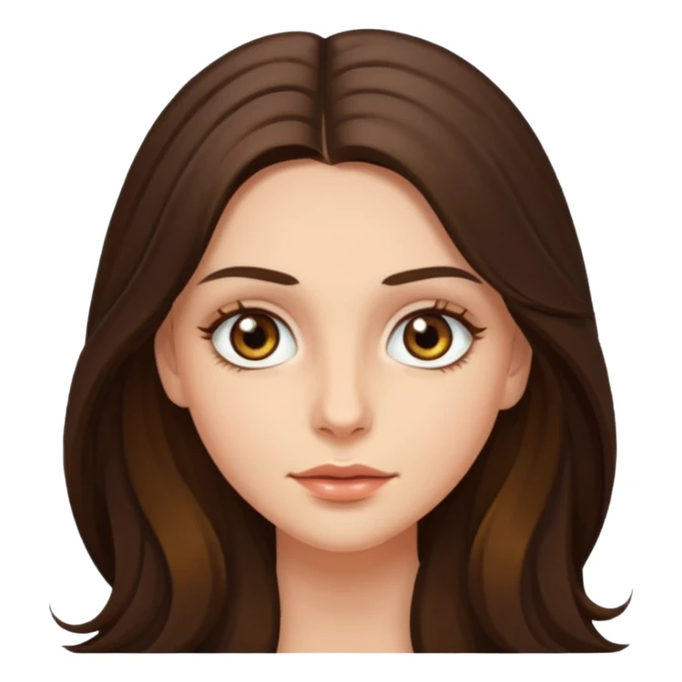 brunette woman with long hair and hazel eyes sticker