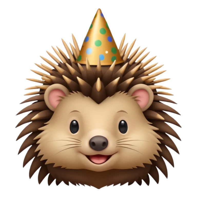 cute porcupine in a festive party hat sticker