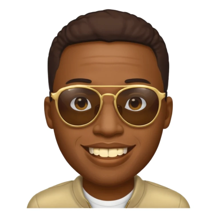 Black man with gold teeth and sun glasses sticker