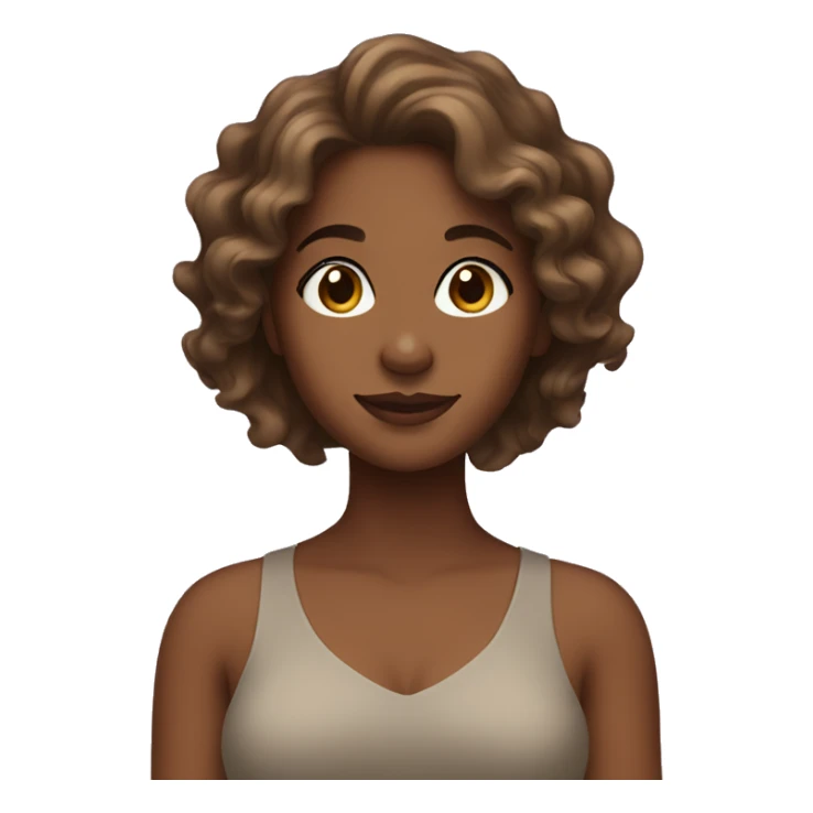 brown girl with wavy hair sticker
