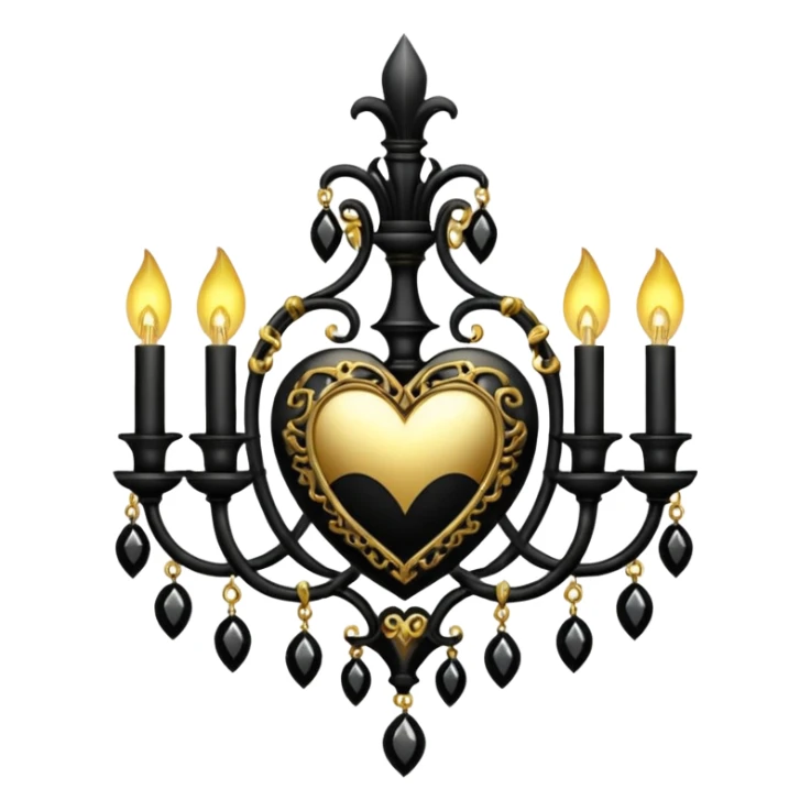 heart with gothic black chandelier sticker