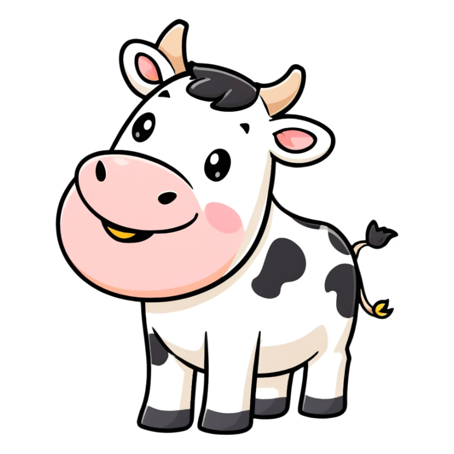 a happy dairy cow sticker